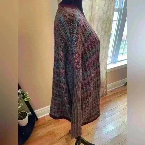 Soft Surroundings Women Size S/M Eirene Multicolor Plaid Fuzzy Sweater Cardigan - Picture 9 of 13